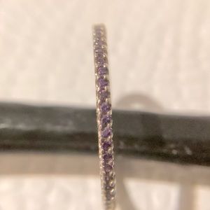 Retired Silpada purple CZ Spinel dainty stack ring